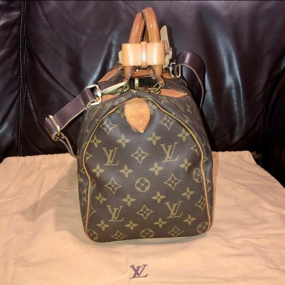 LOUIS VUITTON Monogram Speedy 30 Boston Travel Overnight Tote Bag LV 30 - Picture 3 of 16